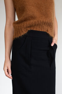 SOL MOHAIR WOOL KNIT VEST - CLOVE