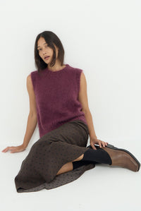 SOL MOHAIR WOOL KNIT VEST - MULBERRY