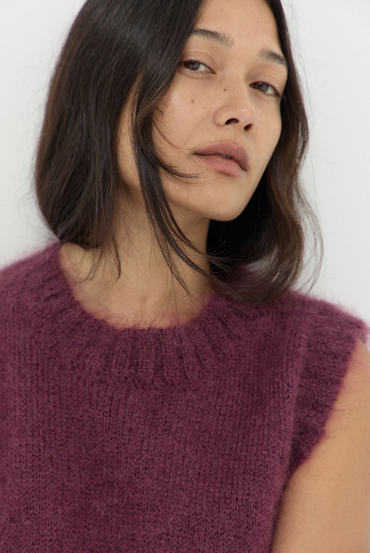 SOL MOHAIR WOOL KNIT VEST - MULBERRY