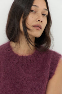 SOL MOHAIR WOOL KNIT VEST - MULBERRY