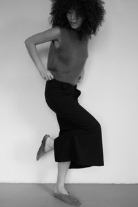 VALENTINA WOOL MAXI SKIRT - BLACK