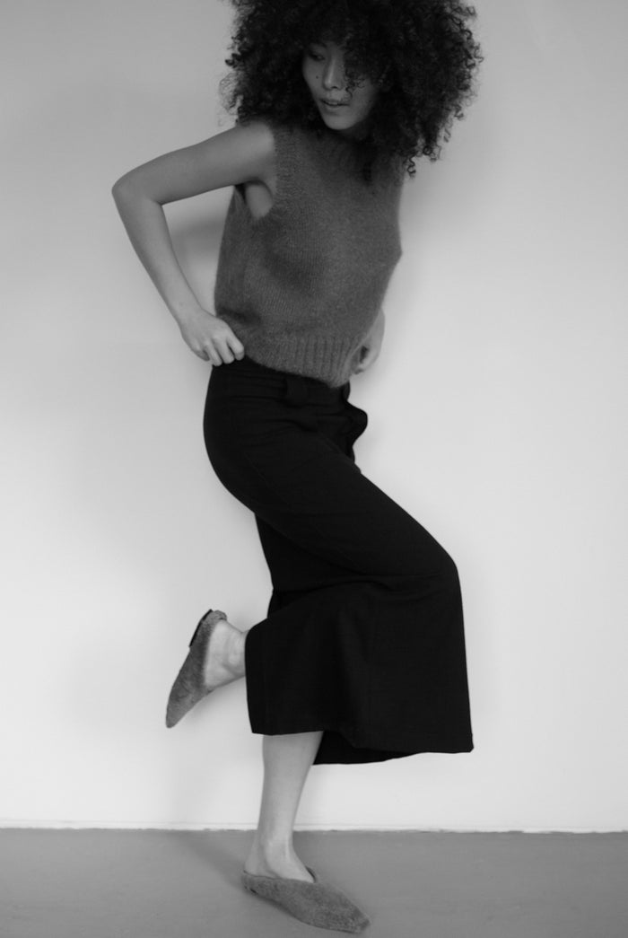 VALENTINA WOOL MAXI SKIRT - BLACK
