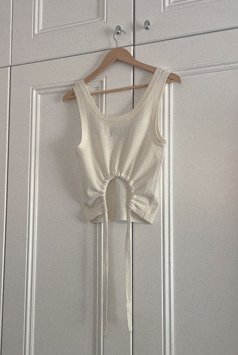 DAWN COTTON CASHMERE KNIT TANK - IVORY