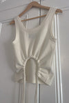 DAWN COTTON CASHMERE KNIT TANK - IVORY