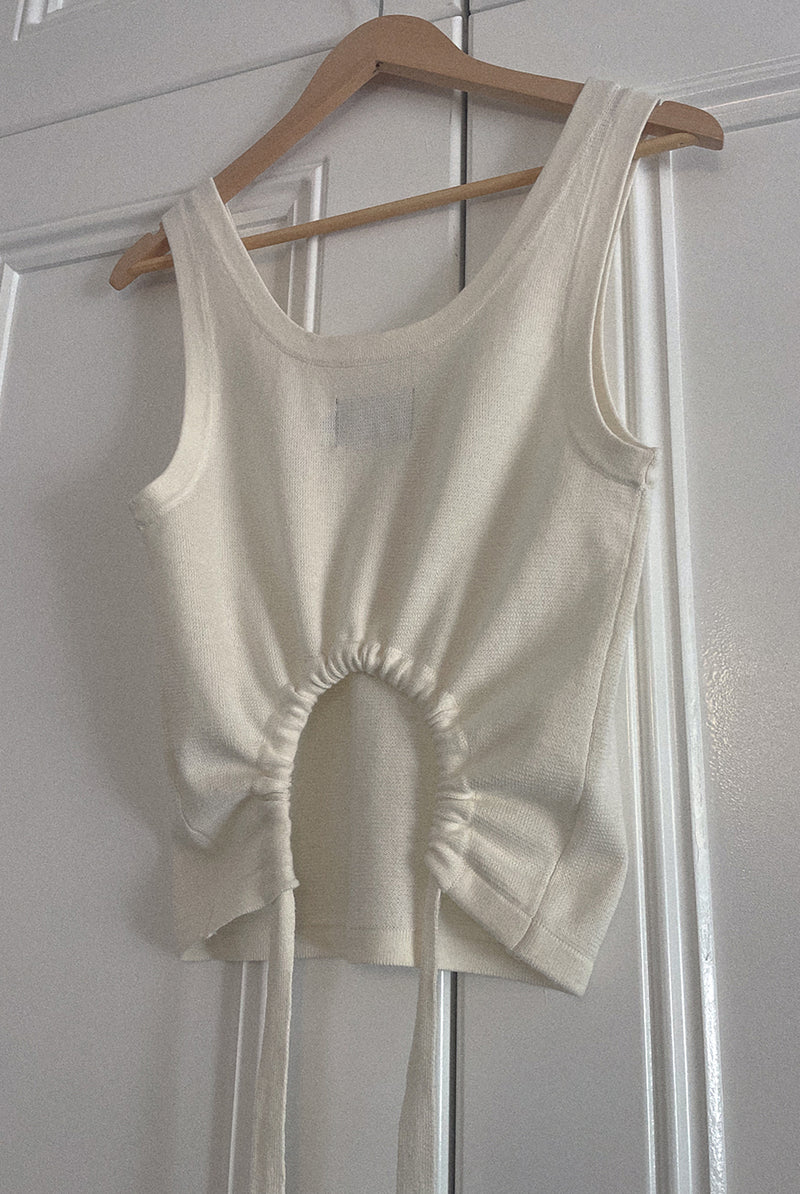 DAWN COTTON CASHMERE KNIT TANK - IVORY