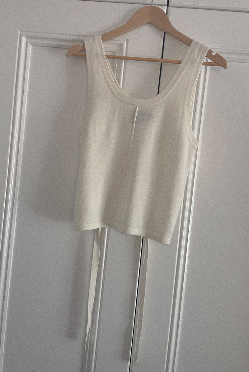 DAWN COTTON CASHMERE KNIT TANK - IVORY