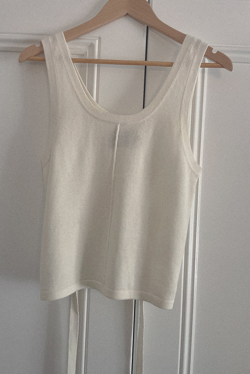 DAWN COTTON CASHMERE KNIT TANK - IVORY