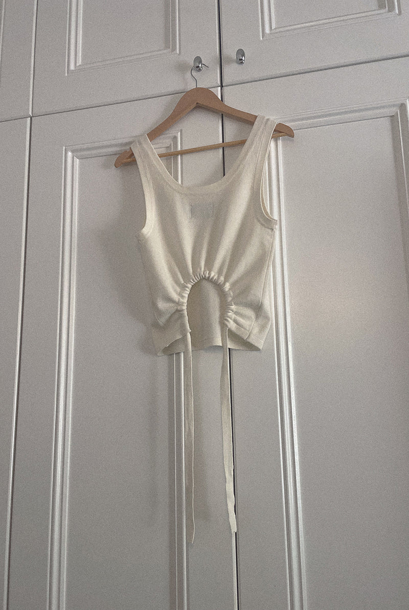 DAWN COTTON CASHMERE KNIT TANK - IVORY