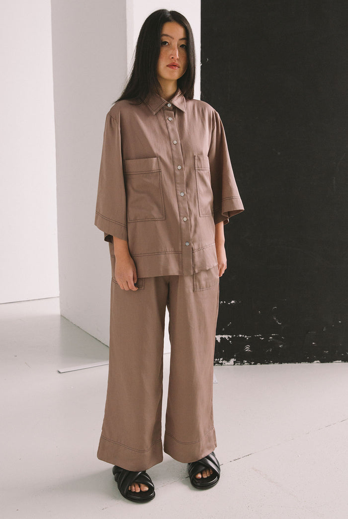 FLUX SILK PANT - MAUVE