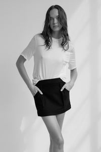 VALENTINA WOOL MINI SKIRT - BLACK