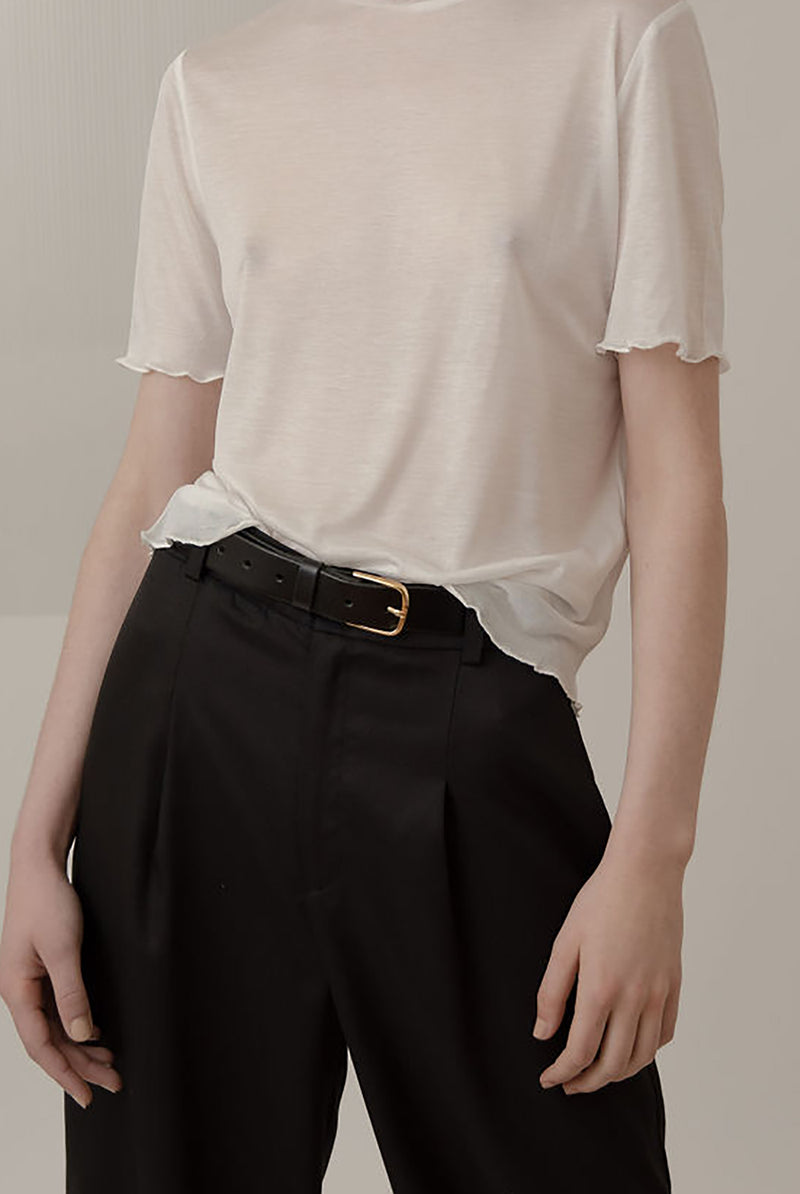 FINE KNIT LAYERING TEE – IVORY